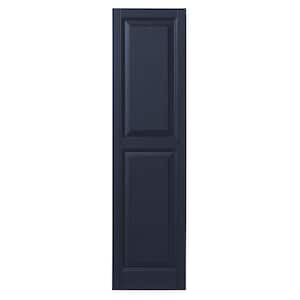 14.50 in. x 50.75 in. Raised Panel Polypropylene Shutters Pair in Dark Navy