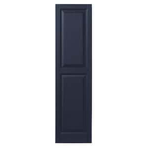 15 in. x 63 in. Raised Panel Polypropylene Shutters Pair in Dark Navy