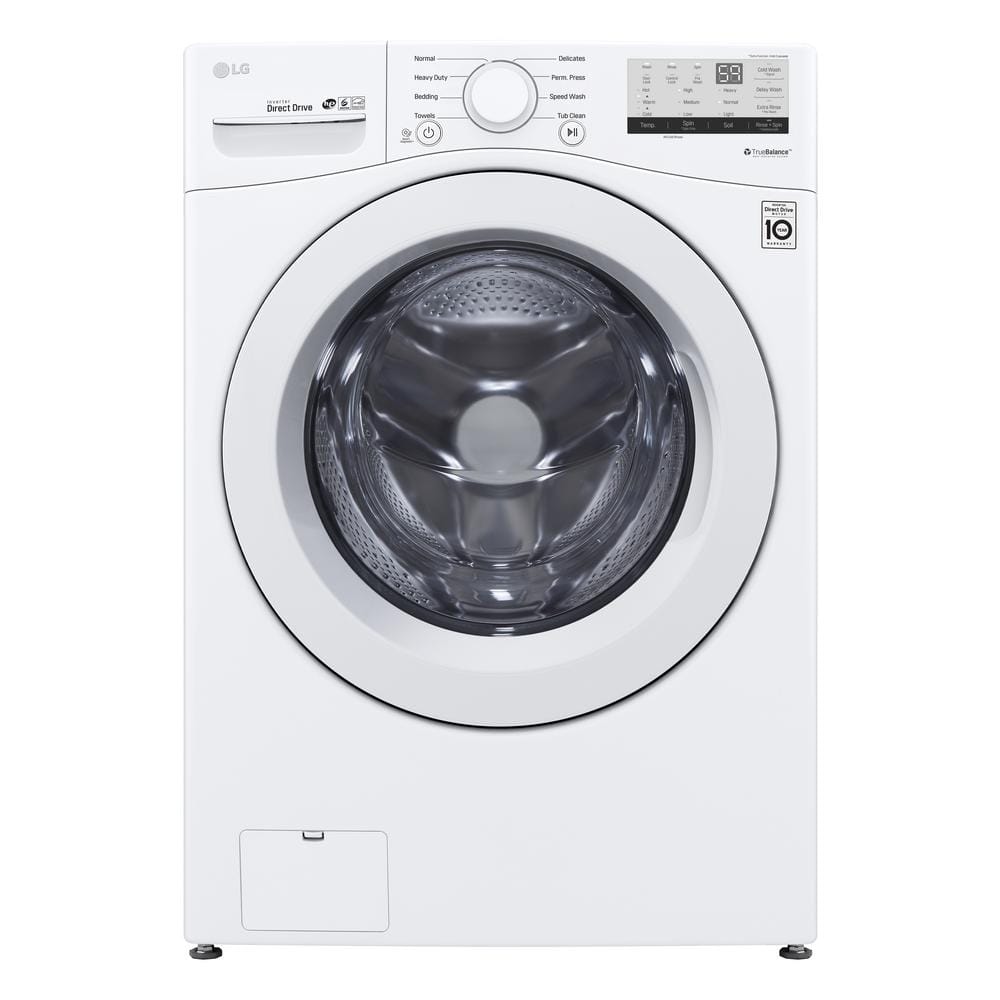LG Electronics 4.5 cu. ft. Ultra Large Capacity White Front Load Washer with Coldwash Technology WM3400CW