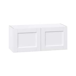 Mancos Bright White Shaker Assembled Kitchen Wall Bridge Cabinet (36 in. W X 15 in. H X 14 in. D)