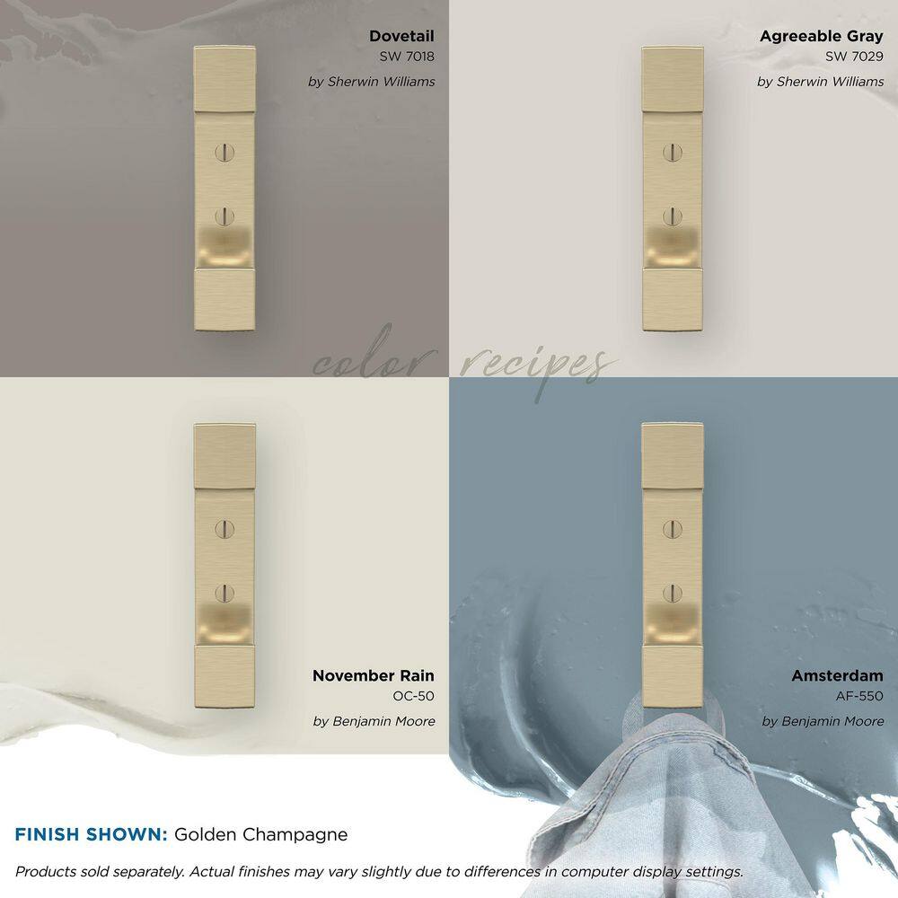 Golden Champagne Double Prong Metal Decorative Wall Hook