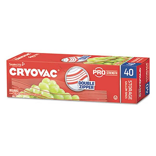 Cryovac Pro-Strength Double Zipper Plastic Resealable 1 Gal. General Food Storage Bags 40 count (9-pack)