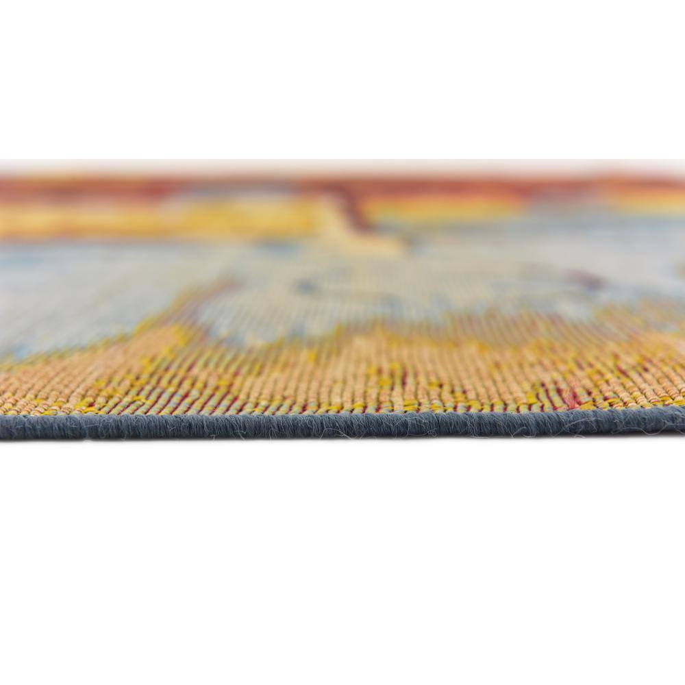 Colorful Easy-Care Synthetic 6' Square Outdoor Rug