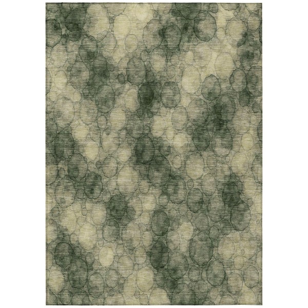 Chantille Machine Washable Indoor/Outdoor Abstract ACN2424 Basil 10 ft. x 14 ft. Area Rug