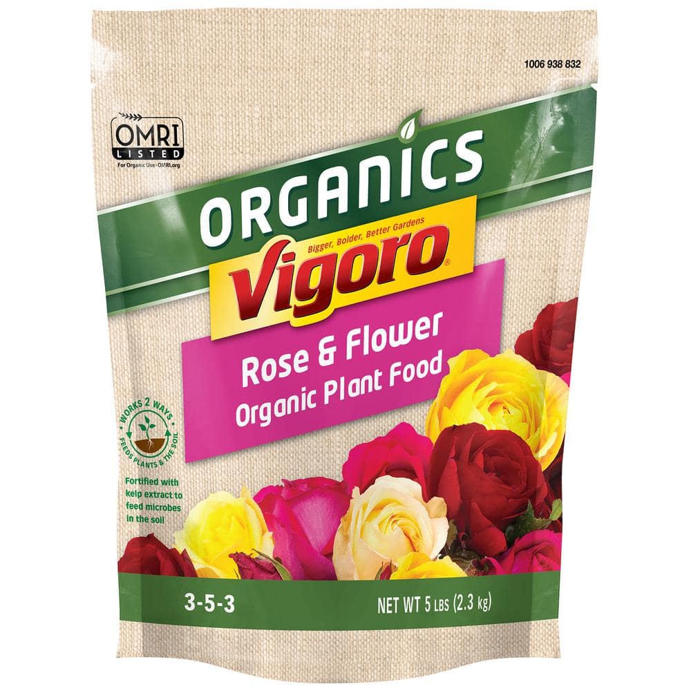 Vigoro 5 lbs. Organic Rose and Flower Plant Fertilizer 123716 The Home Depot