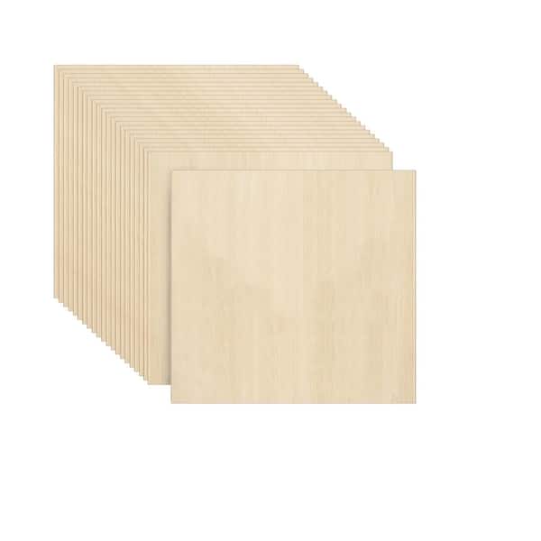 Basswood plywood sheets 12 x 12 in 1 over 8 in thick unfinished craft wood for laser cutting 12 pack
