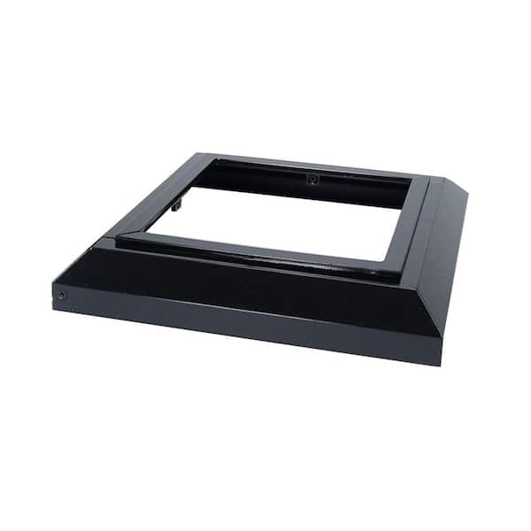 Fortress Accents 6 in. x 6 in. Gloss Black Aluminum Deck Post Base Cover