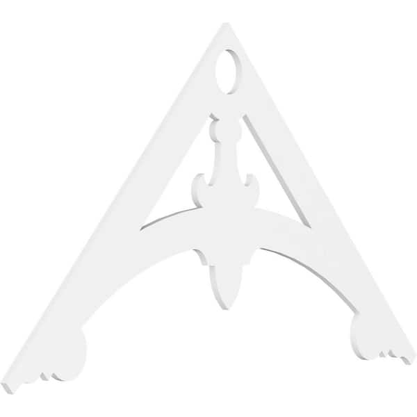 Ekena Millwork 1 in. x 72 in. x 42 in. (14/12) Pitch Sellek Gable Pediment Architectural Grade PVC Moulding