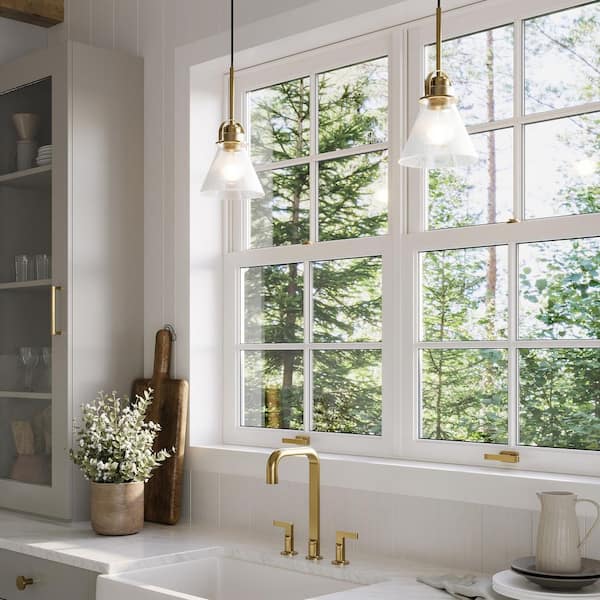 Progress Lighting Avec 7.75 in. 1-Light Brushed Gold Industrial Pendant