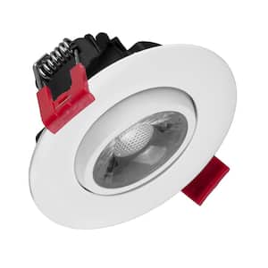 3 in. 2700K Remodel IC-Rated Recessed Integrated LED Gimbal Downlight Kit in White