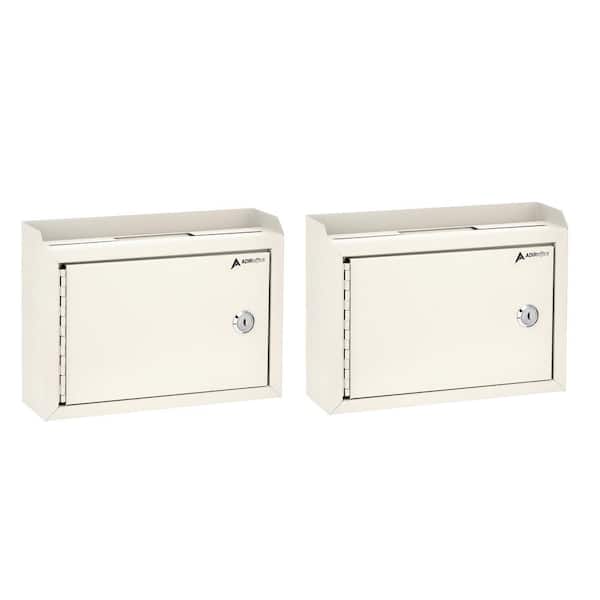 AdirOffice Wall Mountable Medium Size Steel Multi-Purpose Suggestion Drop Box Mailbox (2-Pack)