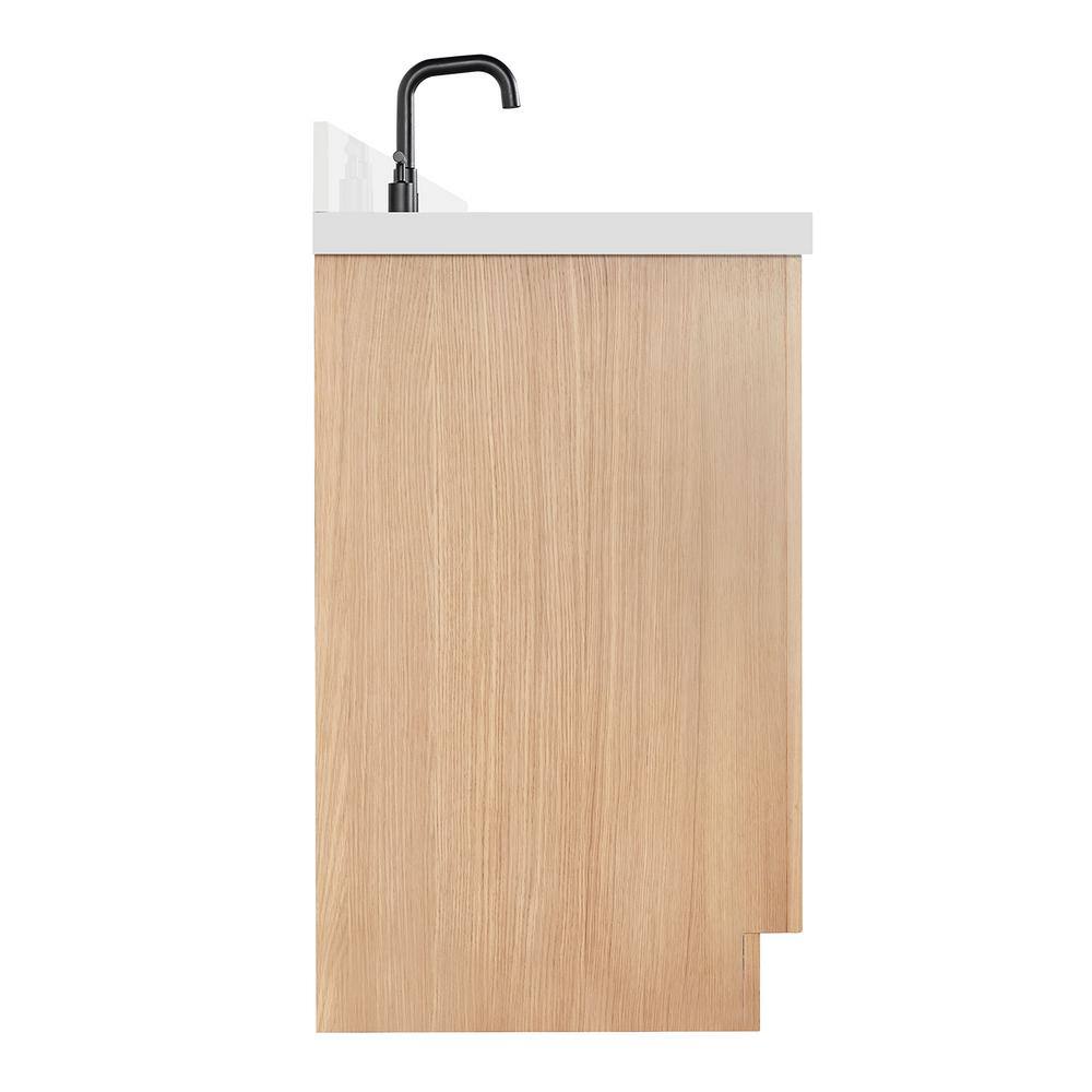 Hepburn 55" Oak Freestanding Single Sink Vanity with Quartz Top