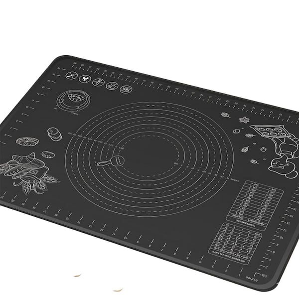 Silicone Baking Mat Food Grade Non-Stick Pastry Rolling Board with Raised Edge for Dough Bread Pizza Fondant