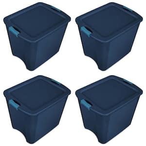 26 Gal. Latch and Carry Storage Tote in True Blue (4-Pack)