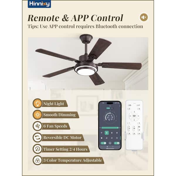 48 in. Oil Bronze Rustic Indoor Dimmable LED 6-Speed Downrod Standard Ceiling Fan with Lights, Remote Control