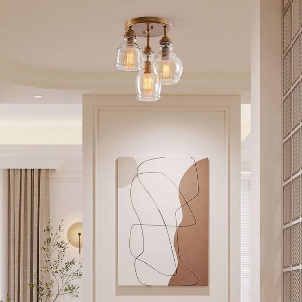 Mavis　バンジョー Jojospring Mavis 13.8 in. in Diameter 3-Light Brushed Brass