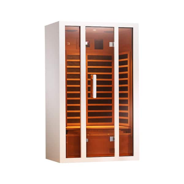 2-Person Extendable Indoor FAR Infrared Sauna Bluetooth Compatible with 6 Carbon Heaters