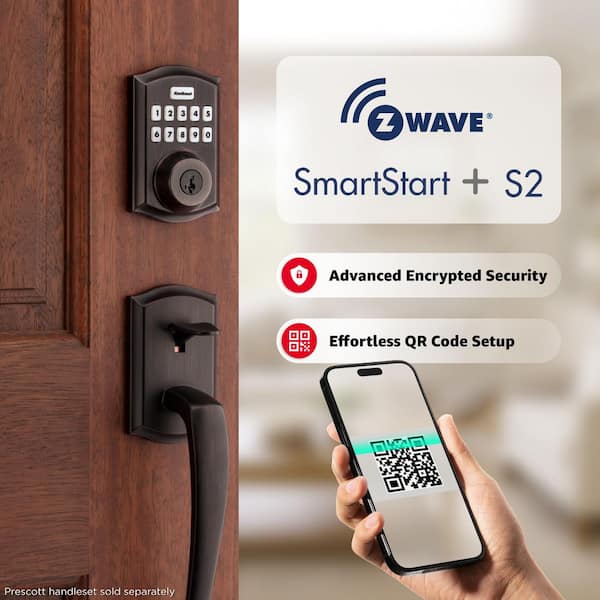 Kwikset HomeConnect 620 Venetian Bronze Traditional Z-Wave Long