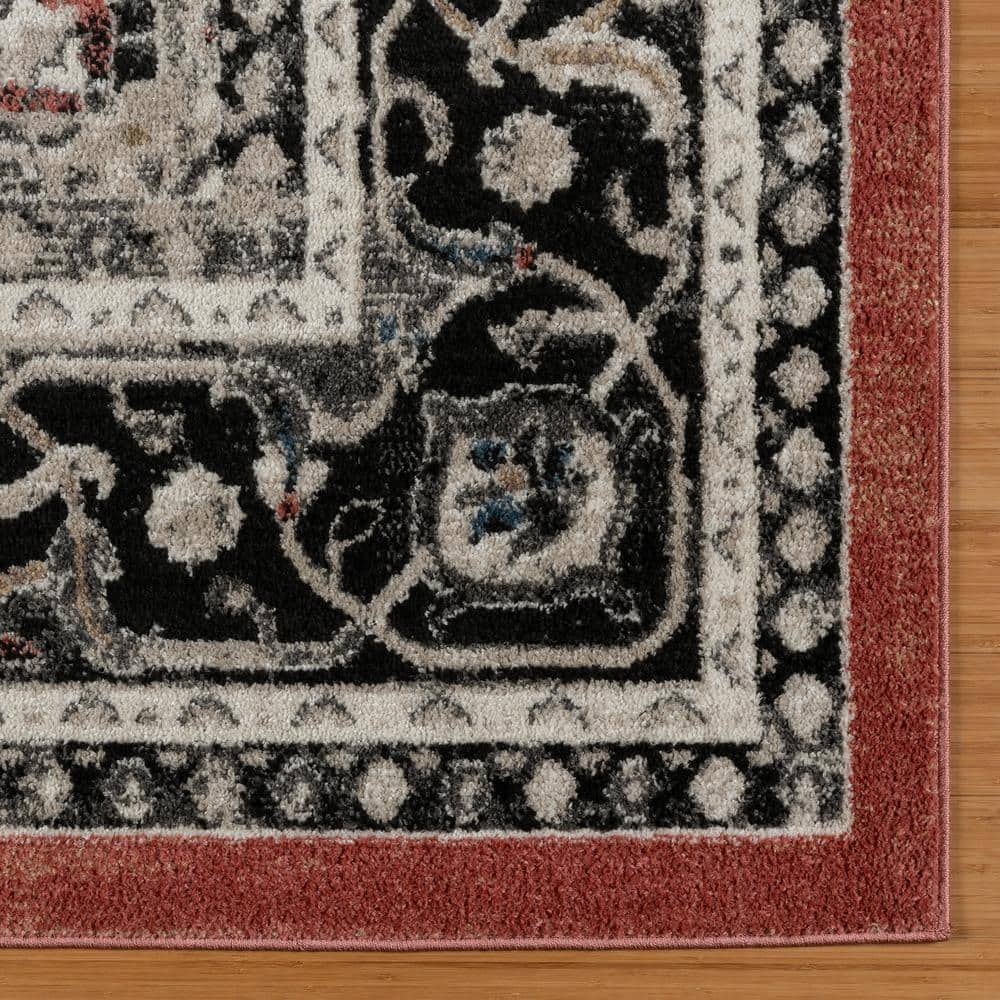 Fluer Rose 5' x 7' Tufted Synthetic Area Rug
