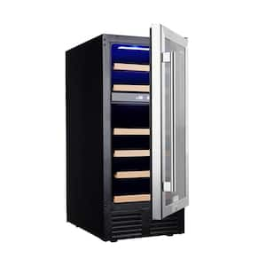 15 in. Built-in or Freestanding Wine Cooler Refrigerators 28 Bottle Fast Cooling Low Noise Wine Fridge