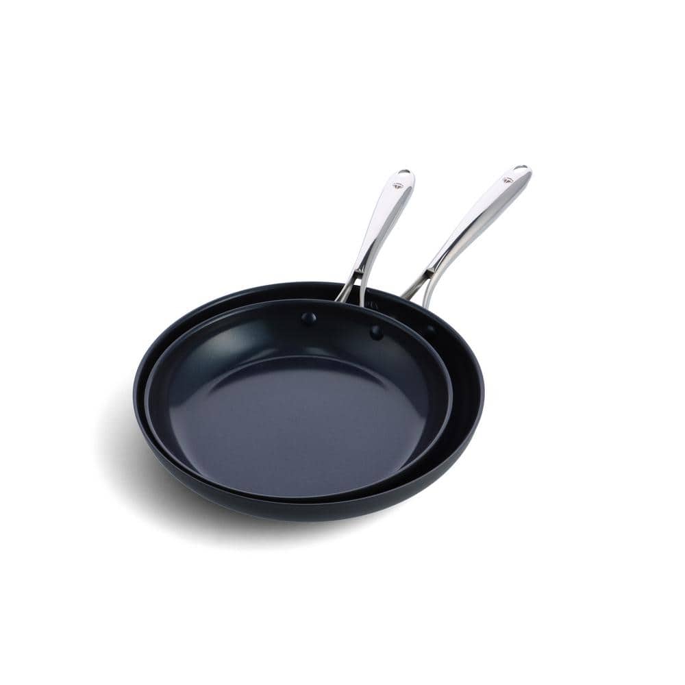The Rock Skillet Set with Riveted Stainless Steel Handles for A Safe Grip & Forged Aluminum Base for Optimal Heat Distributio