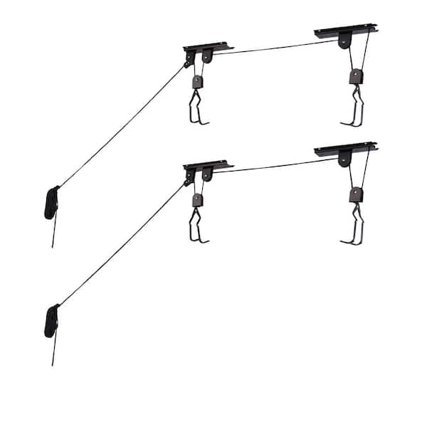 Black 1-Bike Ceiling Mount Garage Bike Rack