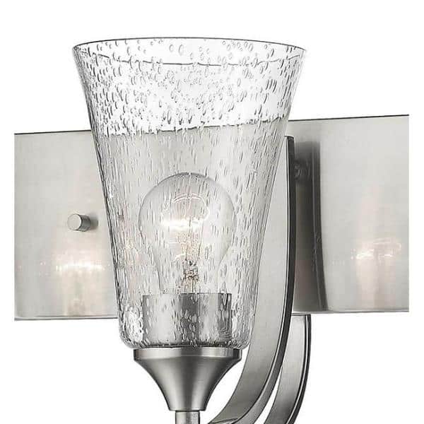 Satin Nickel 4-Light Vanity Fixture with Glass Shades