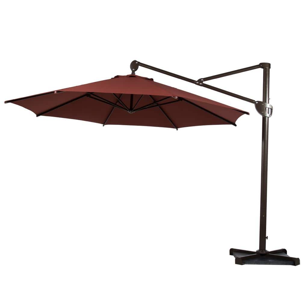 Abba Patio 11 ft. Hanging Cantilever Umbrella with Cross Base and