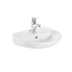 Wall Mount Bathroom Vessel Sink in Ceramic White