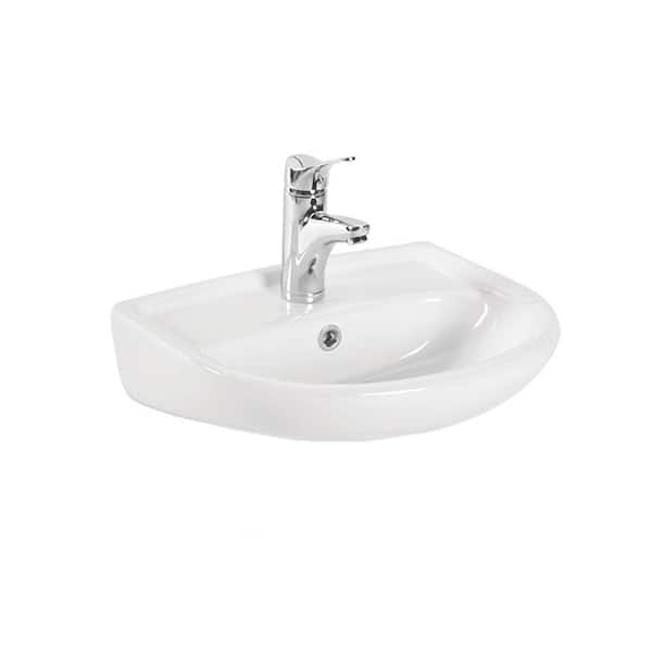 WS Bath Collections Wall Mount Bathroom Vessel Sink in Ceramic White
