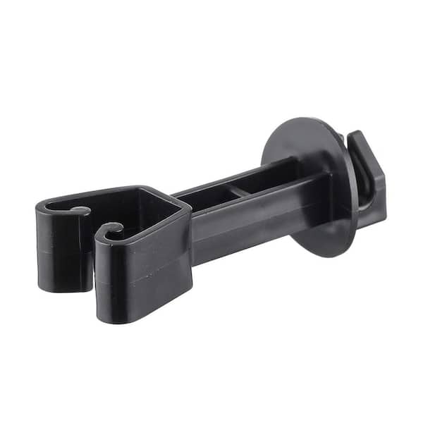 Afoxsos Fence Wire Chain Link U Post Extended Insulator in Black (25 Pieces)