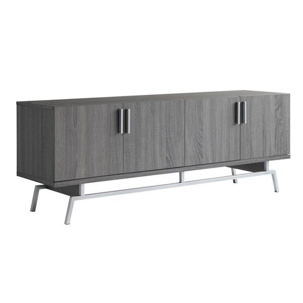 Furniture of America Tomfaul 60 in. Distressed Gray TV Stand Fits TV's up to 65 in. with 2