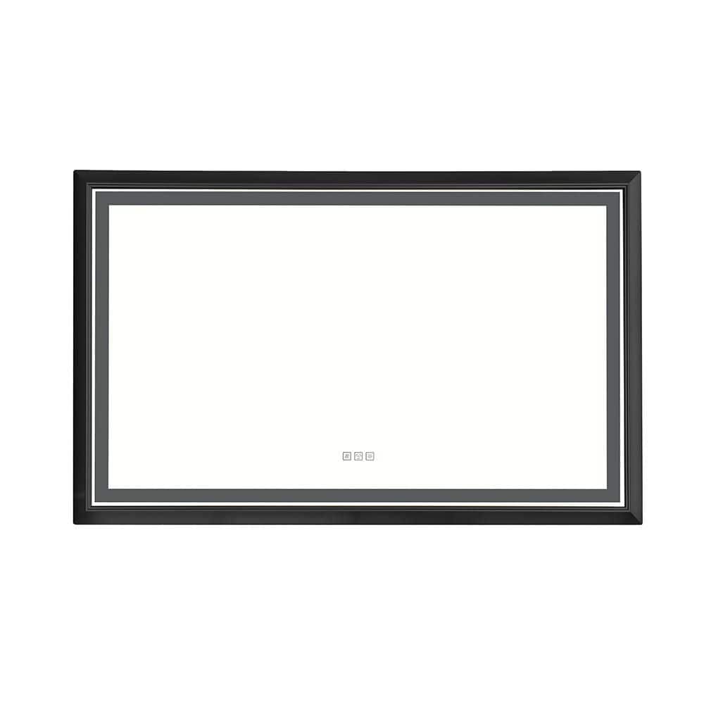 Matte Black 48 in. W x 29.7 in. H Modern Rectangle Aluminium Framed Mirror 