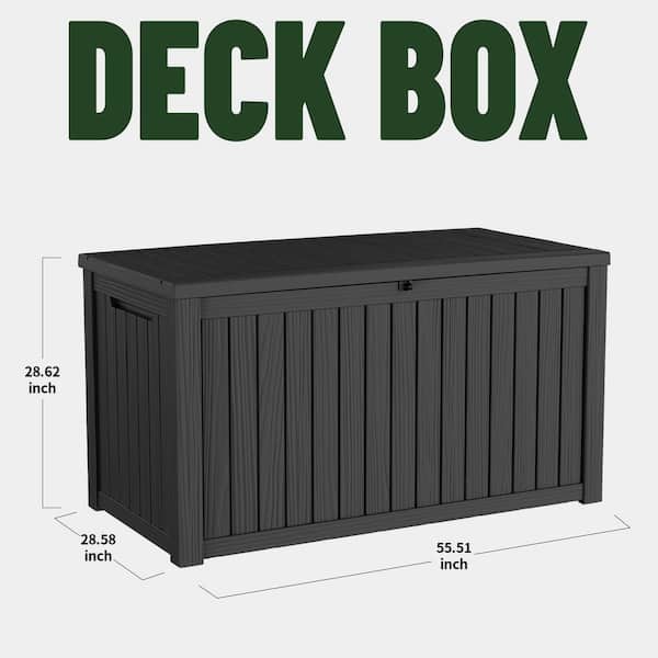 WTVWTV 200 Gal. Outdoor Waterproof Resin Storage Deck Box