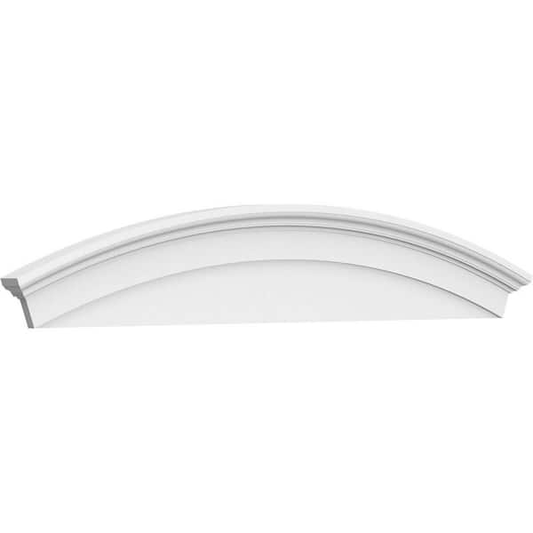 Ekena Millwork 80-in. W x 14-in. H x 2-3/4-in. P Arched Signature Urethane Pediment, Primed Tan