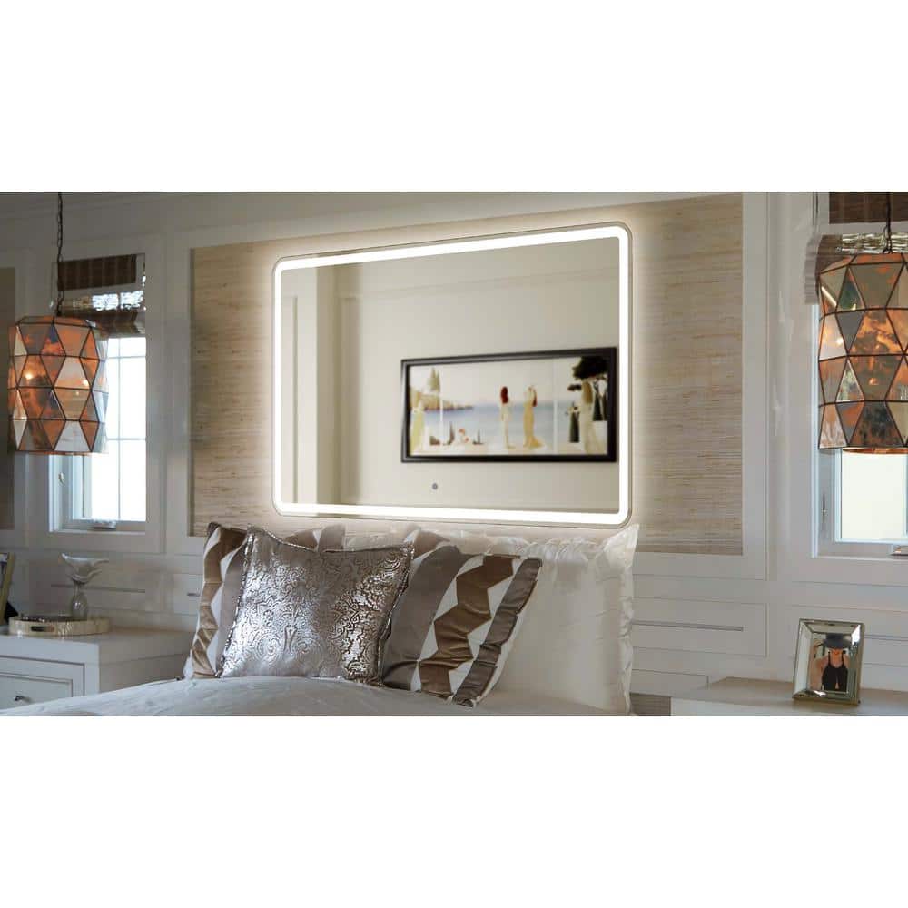 Hermes 56" x 36" LED Lighted Rectangular Frameless Vanity Mirror
