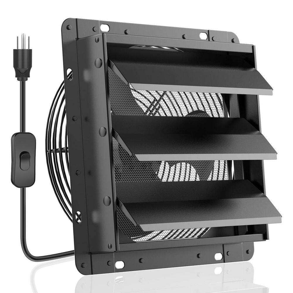 10 in. Shutter Exhaust Fan Quiet 647CFM Garage Attic Chicken Coop Ventilation with 8 ft. On/Off Switch Cable price history on PriceWatchPro