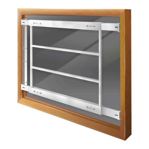 Fixed 29 in. to 42 in. Adjustable Width 4-Bar Window Guard, White