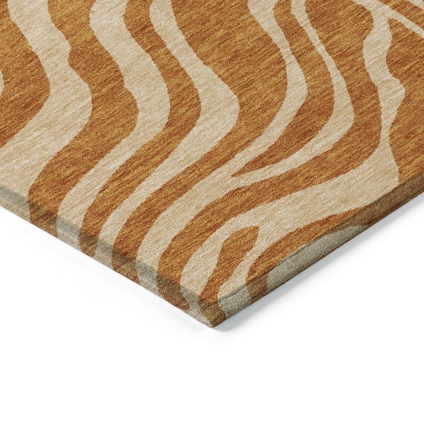 Chantille Machine Washable Indoor/Outdoor Abstract ACN1042 Paprika 1 ft. 8 in. x 2 ft. 6 in. Area Rug