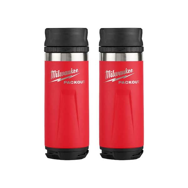 PACKOUT Red 18 Oz. Insulated Bottle with Sip Lid (2-Pack)