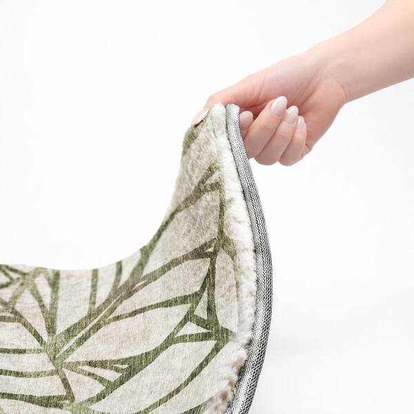 Dream Shag Premium Machine Washable Abstract ADS741 Olive 10 ft. x 14 ft. Area Rug