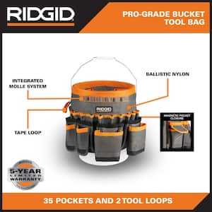 30 in. 35 Pocket Professional Grade Tool Bucket Bag