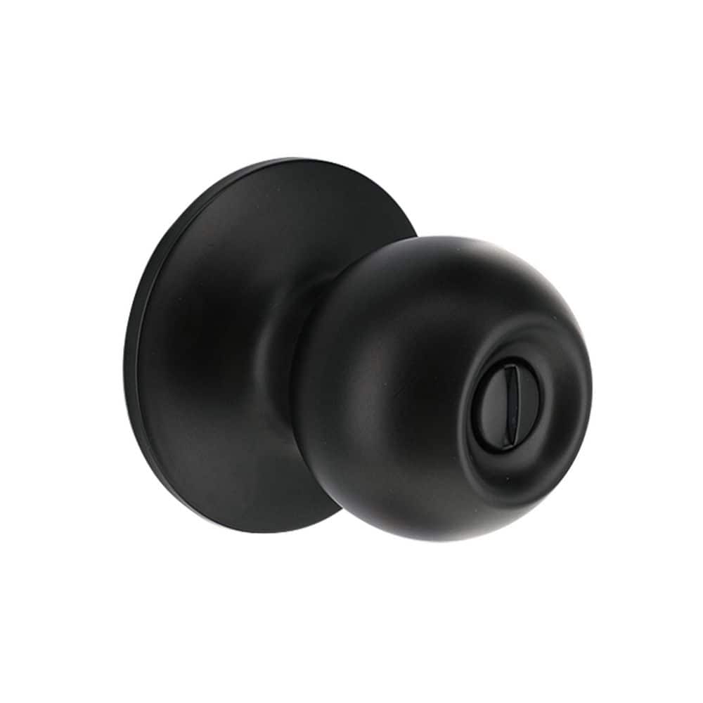 Saturn Matte Black Bed/Bath Door Knob