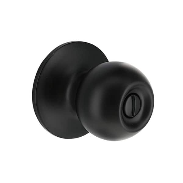 Defiant Saturn Matte Black Bed/Bath Door Knob 32T3X910B - The Home Depot