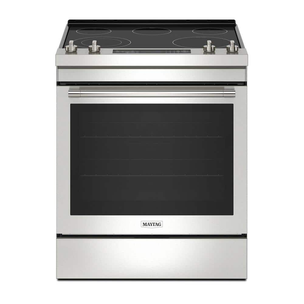 Maytag 30 in. 5 Elements Slide-In Electric Range in Stainless Steel with Air Fry