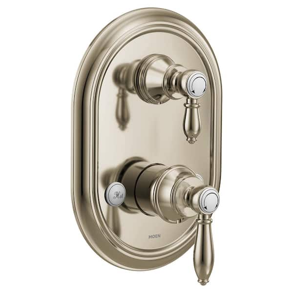 MOEN Weymouth M-CORE Three 2-Handle Shower Trim Kit with Integrated Transfer Valve in Polished Nickel (Valve Not Included)
