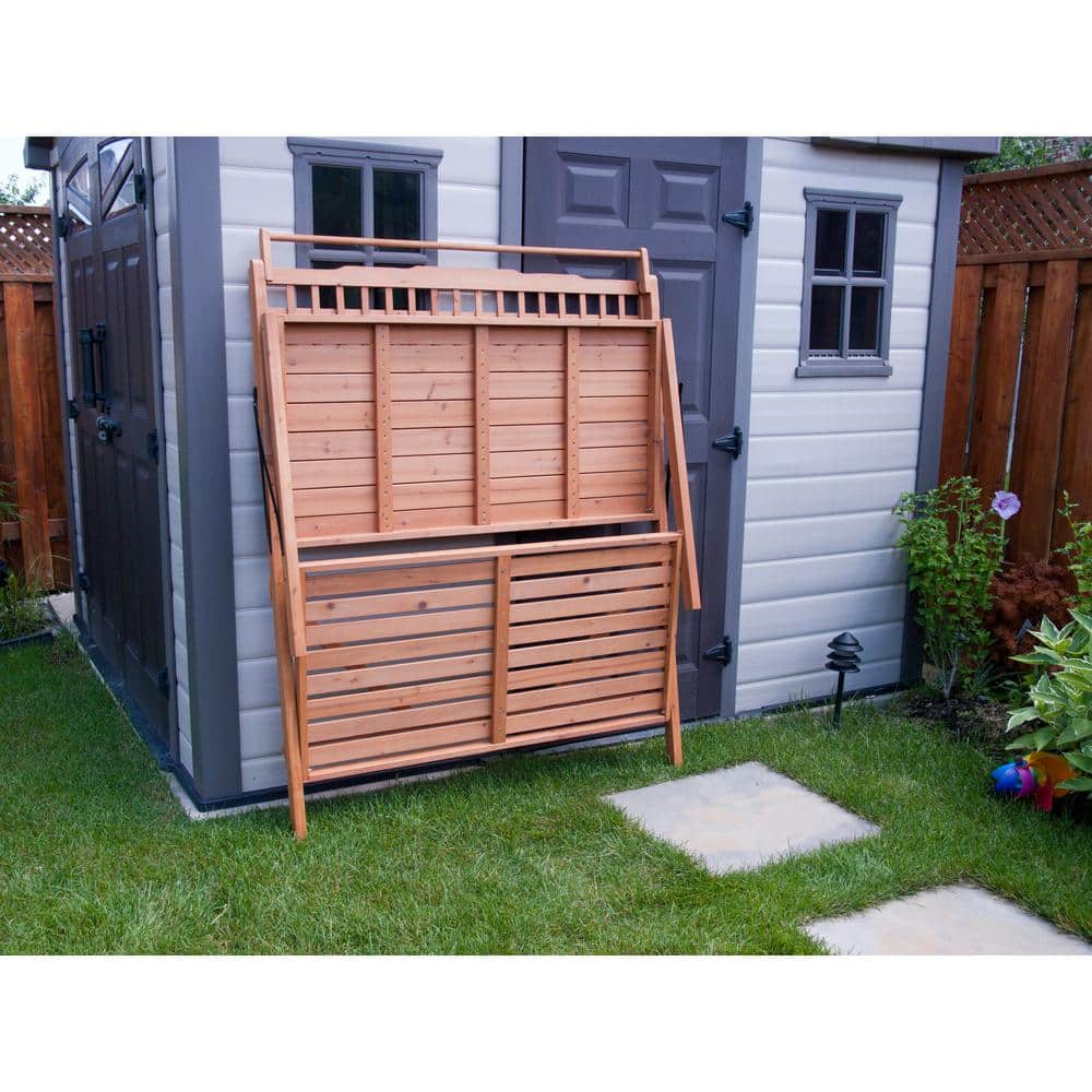 Natural Canadian Hemlock Foldable Potting Bench with Storage