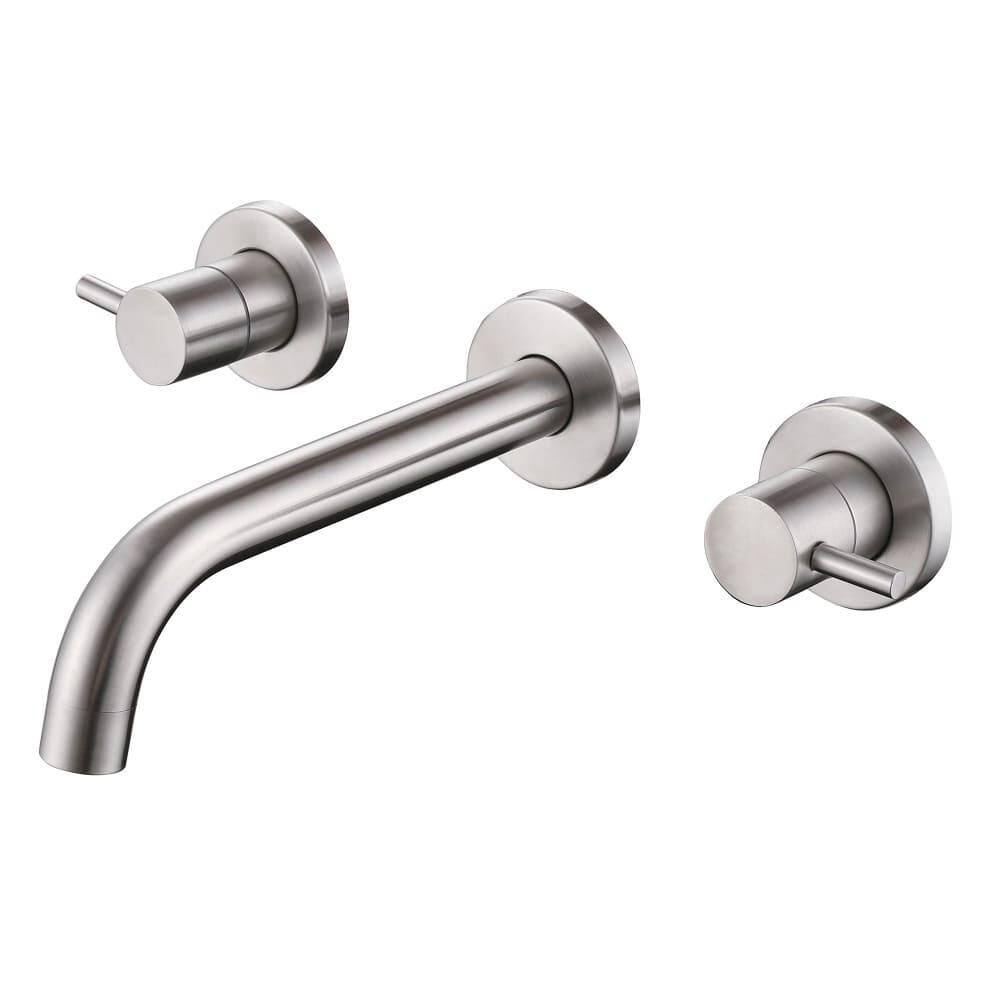 Double-Handle Wall-Mount Roman Tub Faucet with Swivel Spout Stainless Steel 3 Hole Bathtub Fillers in Brushed Nickel price history on PriceWatchPro