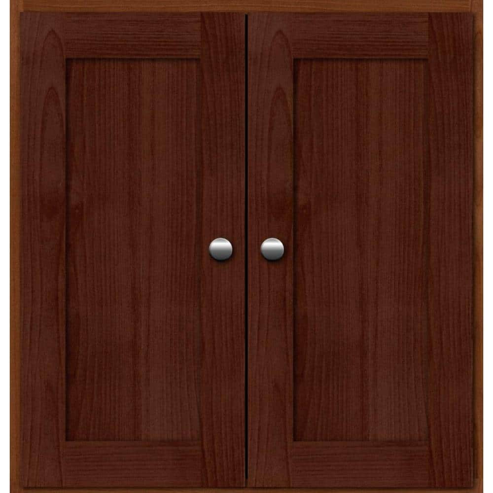Shaker 24 in. W x 5.5 in. D x 25 in. H Simplicity Wall Cabinet/Toilet Topper/Over the John in Dark Alder price history on PriceWatchPro