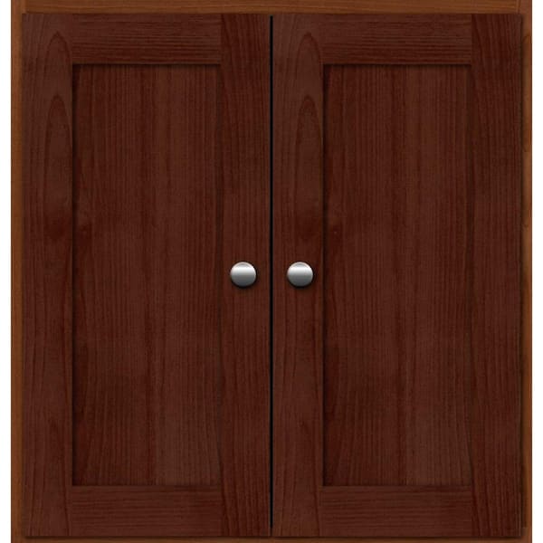 Simplicity by Strasser Shaker 24 in. W x 5.5 in. D x 25 in. H Simplicity Wall Cabinet/Toilet Topper/Over the John in Dark Alder